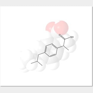 Ibuprofen Molecule Chemistry Posters and Art